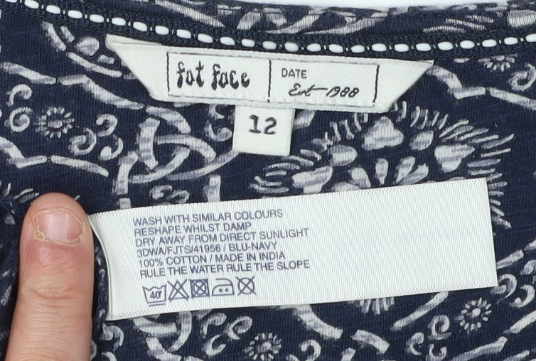 Fat Face Women's Blue A-Line Knee Length Dress Size 12