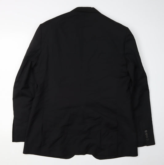 Jaeger Men's Black 44 Long Wool Blazer