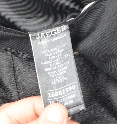 Jaeger Men's Black 44 Long Wool Blazer