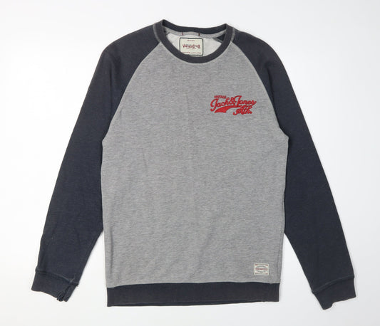 Mens UK S Classic JACK & JONES Grey Pullover Sweatshirt