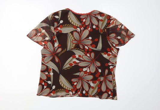 Womens UK Size 12 Jacques Vert Brown Polyester Blouse