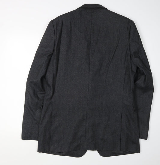 Jaeger Men's Black Wool Blazer 42L Regular Fit