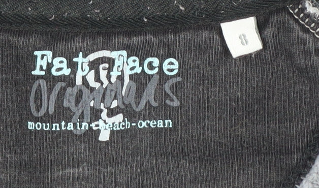 Fat Face Women's Black Henley Sweatshirt Size 8