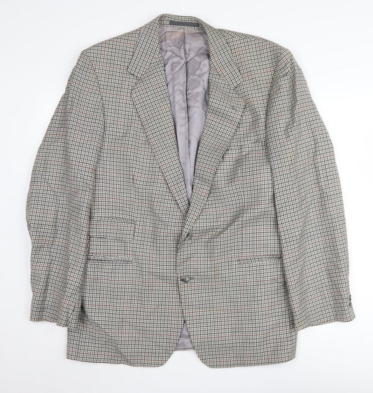 Magee Men's Grey Check Blazer 44R Single-Breasted