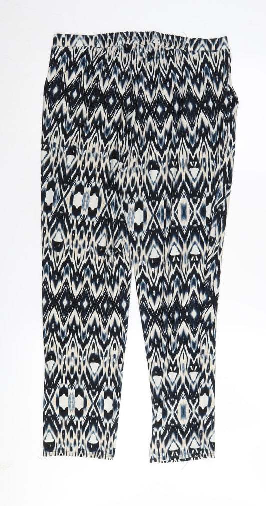 Wallis Women’s Geometric Trousers, Size 14, Multicoloured