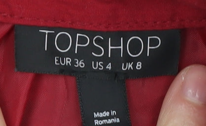 Topshop Women's Plaid Skirt Size 8 Straight Pencil Multicoloured