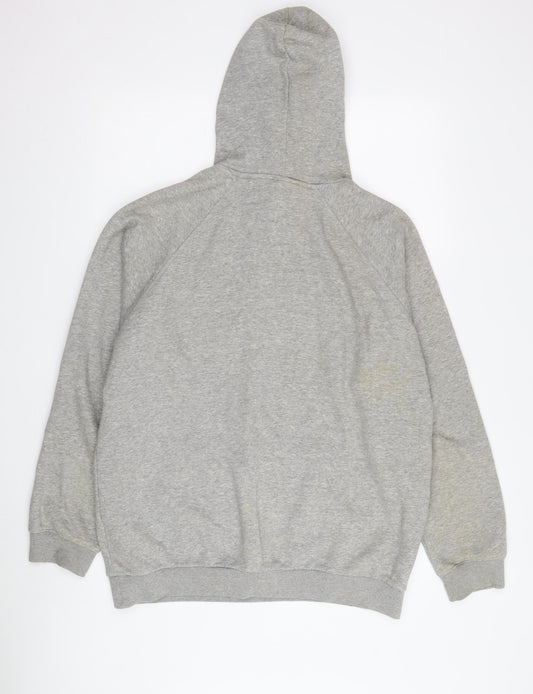 Adidas Men’s Grey Hoodie M Pullover Logo Hooded Sweatshirt