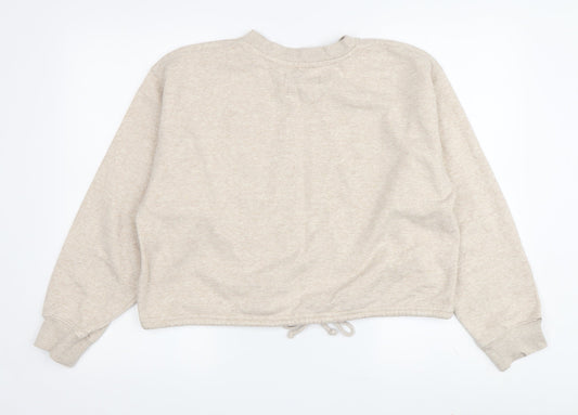 Pull&Bear Women's Beige S Casual Pullover Sweatshirt
