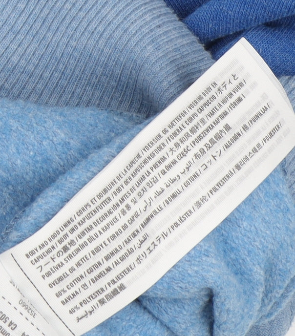 Brand and care label for Hollister boys’ blue full zip hoodie - xs, cotton blend
