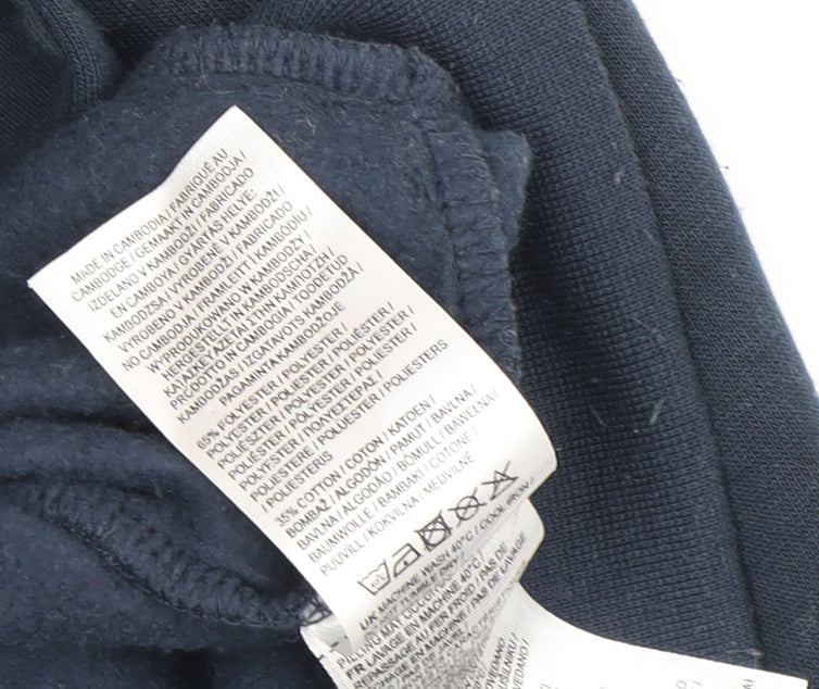 Brand and care label for Slazenger girls’ blue full zip hoodie 13 years with logo