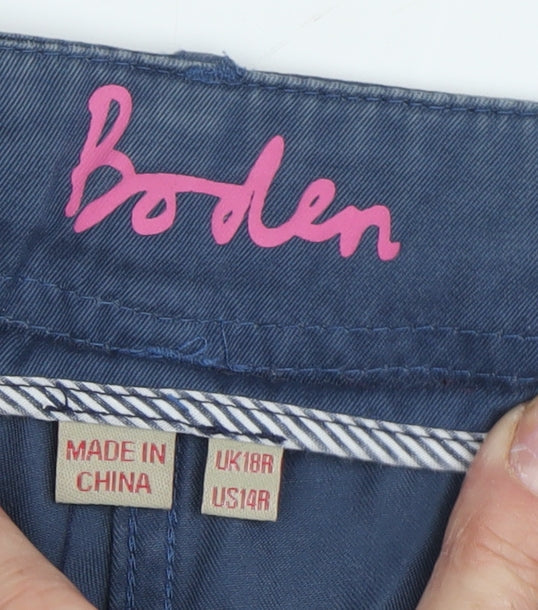 Boden Women's Blue Chino Trousers Size 18