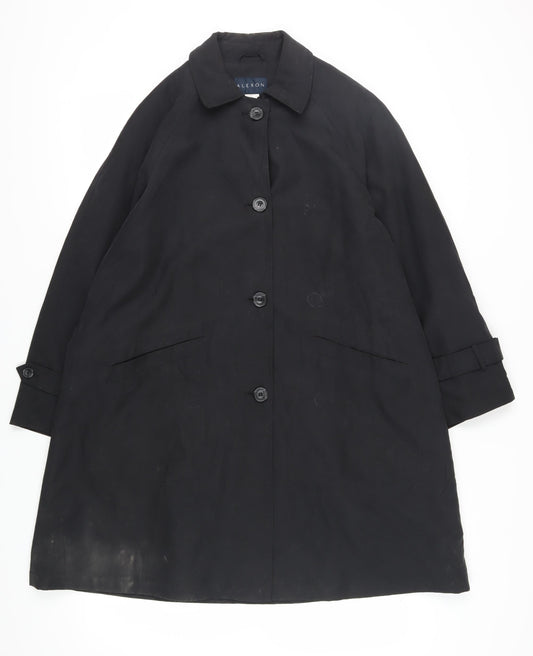 Womens UK Size 8 Classic Alexon Black Polyester Coat