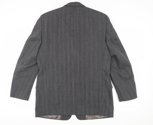 Van Gils Men's Grey Striped Blazer 40R Single-Breasted