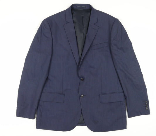 Jaeger Men's Blue 42S Suit Jacket, Single-Breasted