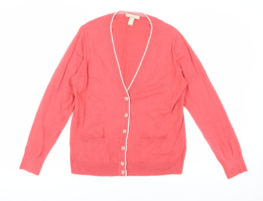 Banana Republic Women's Pink Cardigan L V-Neck