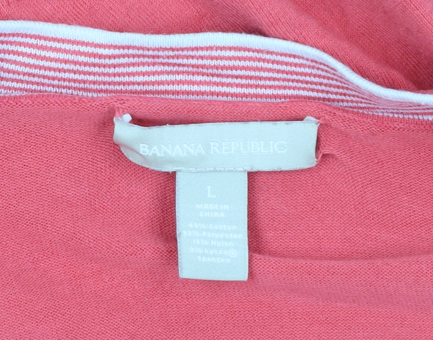 Banana Republic Women's Pink Cardigan L V-Neck