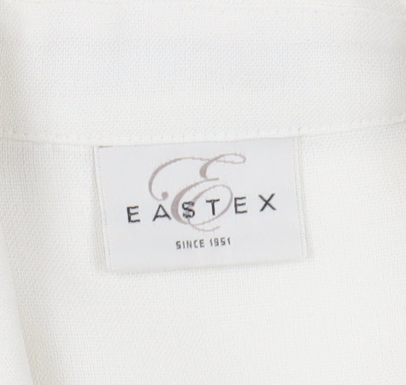 Eastex Women's White Embroidered Button-Up Shirt