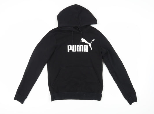 Puma Black Unisex Pullover Hoodie, Size 10