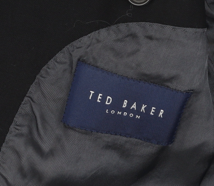 Ted Baker Men's Black Wool Suit Jacket 36 R Formal