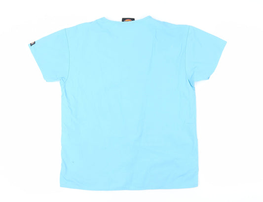 Dickies Unisex Blue S V-Neck T-Shirt, Casual, Regular Fit