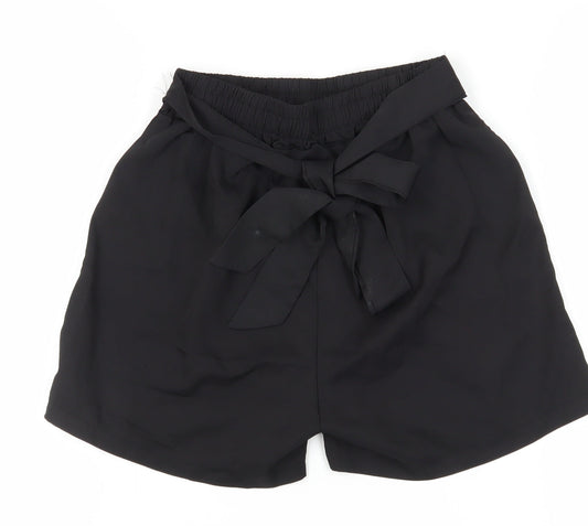 QED London Women's Black Paperbag Shorts S