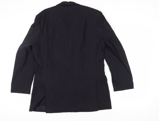 Jeff Banks Men’s Black Striped Suit Jacket - Size 40S