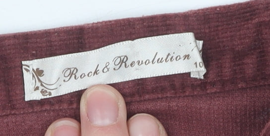 Rock & Revolution Women's Brown A-Line Corduroy Skirt