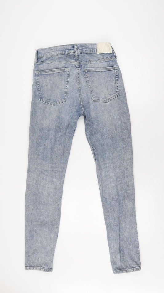 H&M Women's Blue Distressed Straight Jeans - Size 31