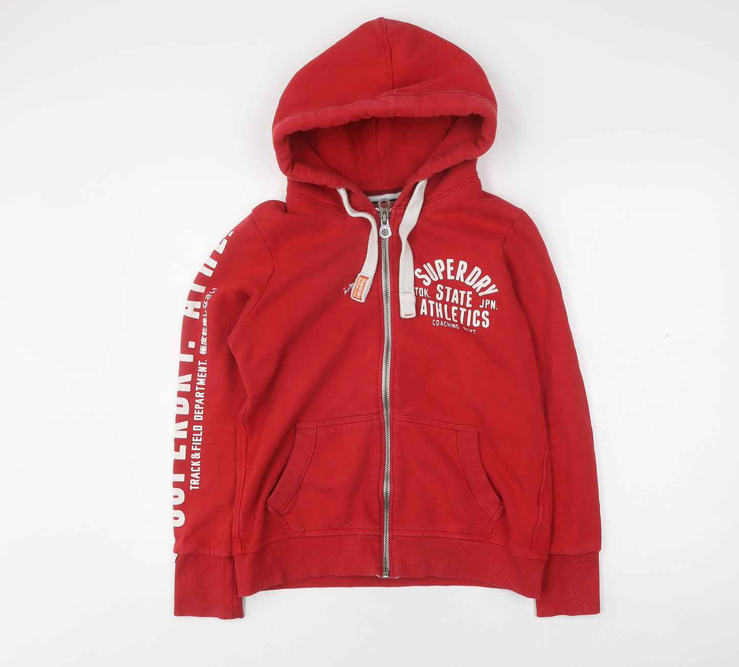 Superdry Unisex Red Cotton Hooded Jacket L