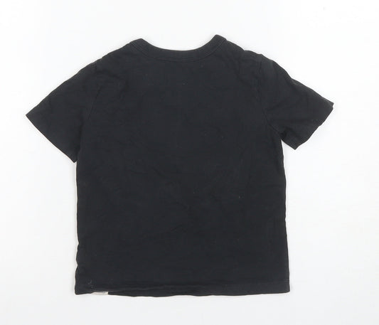 GAP Boys Black Cotton Graphic T-Shirt 4 Years