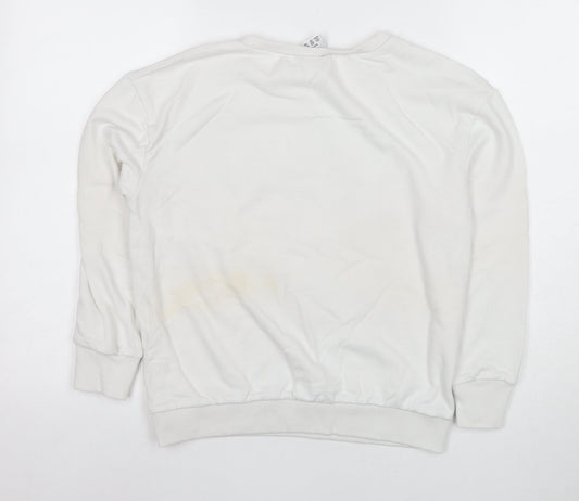 Disney Girls White Mickey Mouse Sweatshirt Size 8 Pullover