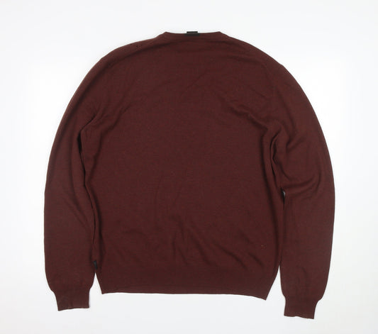 Hugo Boss Men’s Brown Pullover Jumper, M, Wool Blend