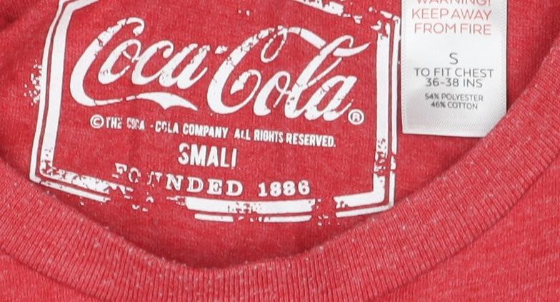 Coca-Cola Red Christmas T-Shirt, Unisex Adults, S, Festive Graphic