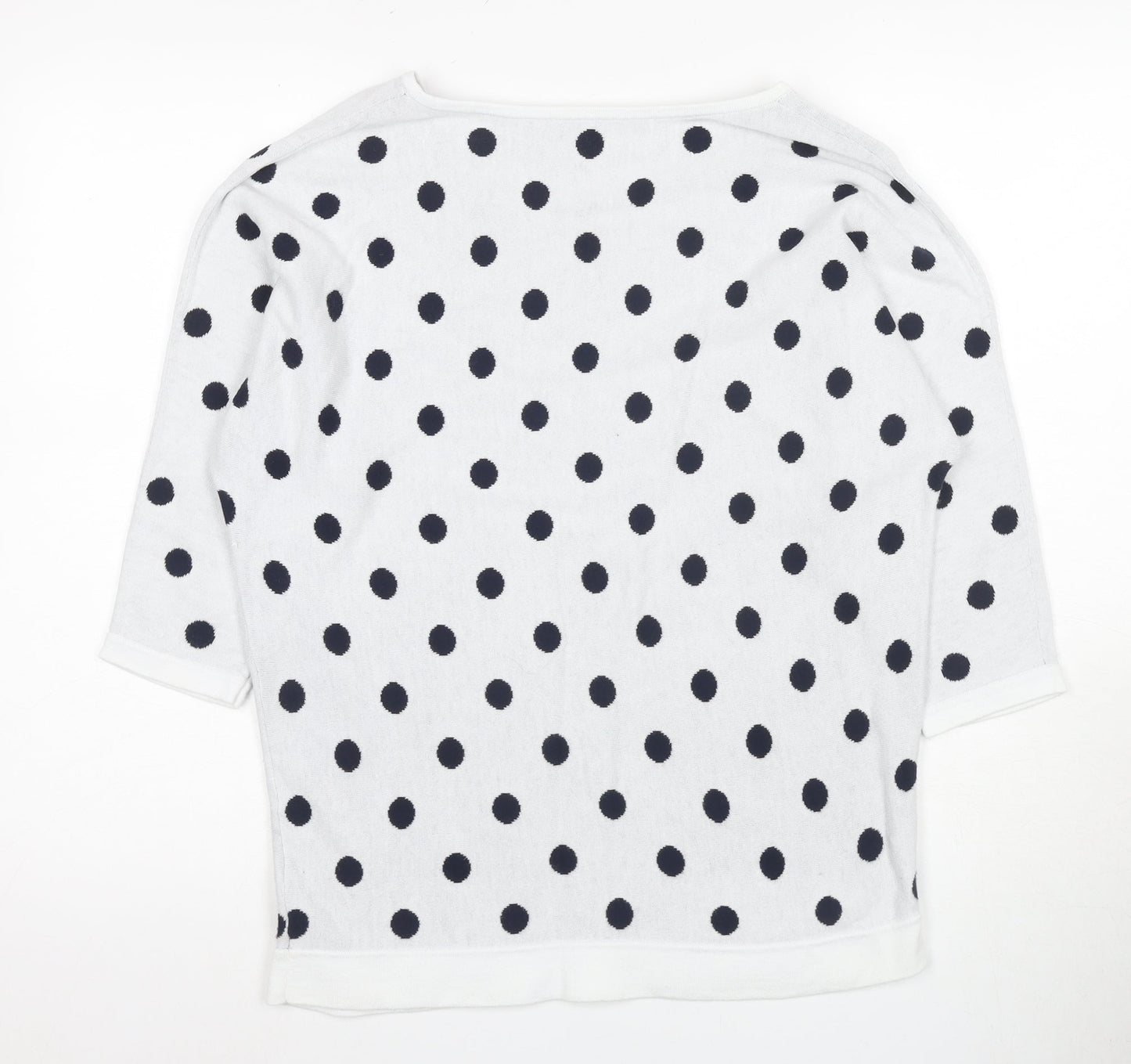 Laura Ashley Women's White Polka Dot Pullover Jumper
