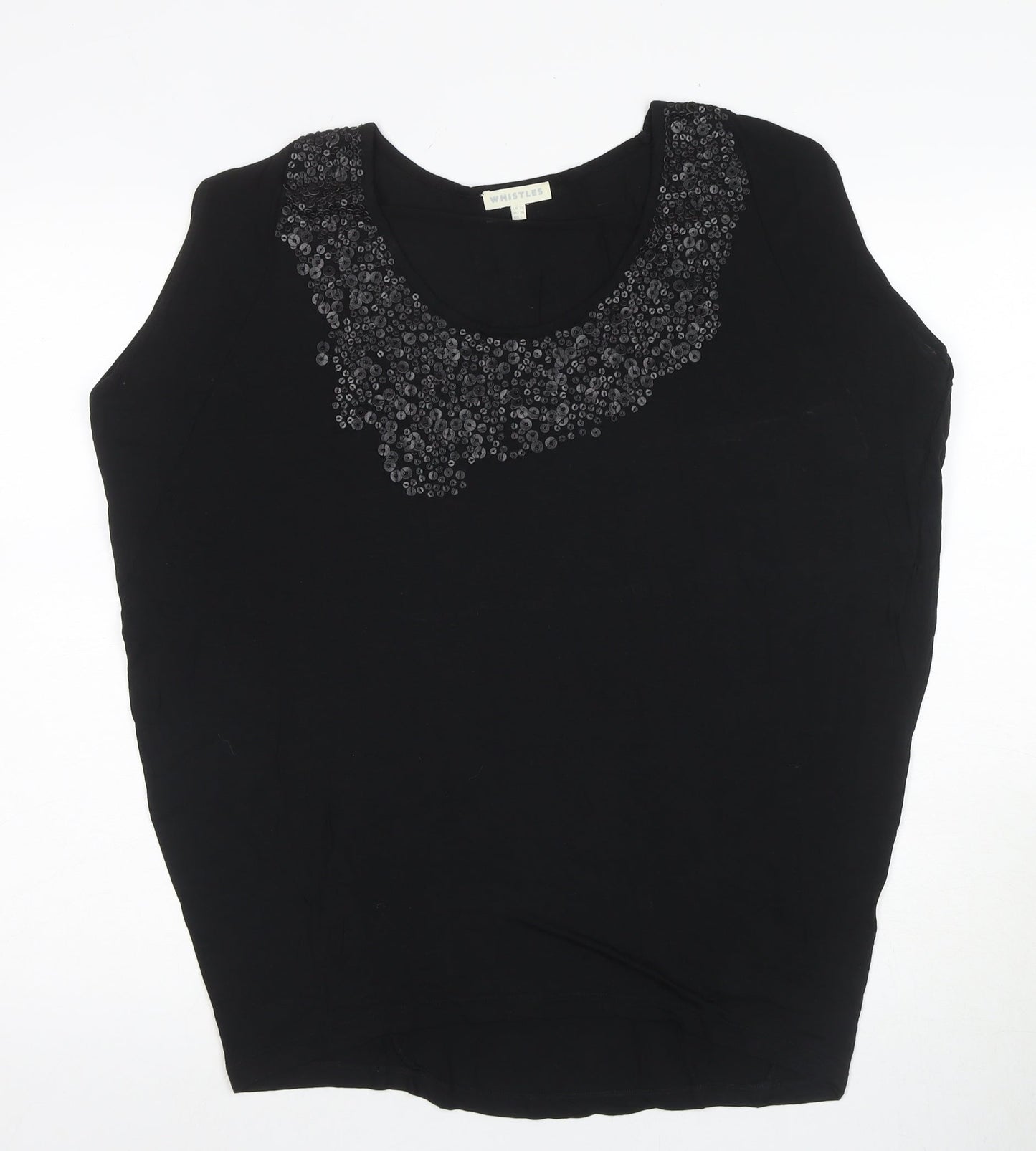 Whistles Women's Black Sequined Blouse UK 10