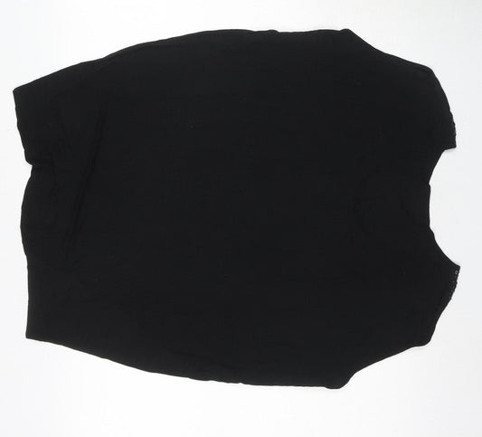 Womens UK Size 10 Whistles Black Viscose Blouse