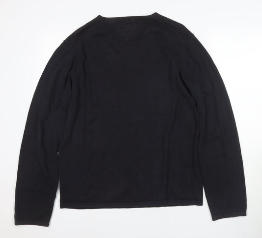 Tommy Hilfiger Men's Black V-Neck Pullover Jumper XL