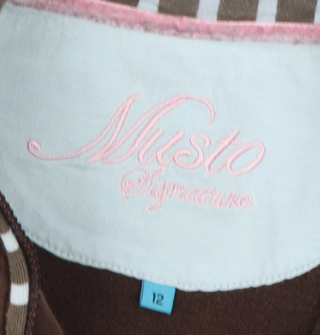 Musto Women's Brown Cotton Fleece Jacket Size 12