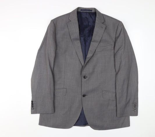 Mens 44 Chest Regular Austin Reed Grey Two-Button Suit Jacket