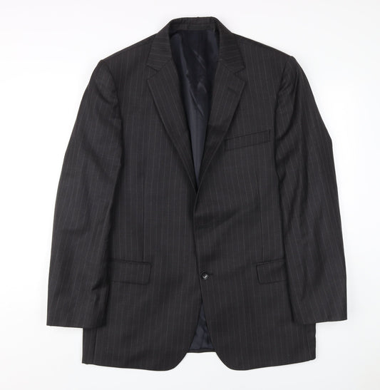 Mens 44 Chest Regular Austin Reed Black Two-Button Blazer