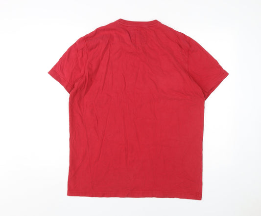 Crew Clothing Men's Red T-Shirt, Short Sleeve, L, 100% Cotton
