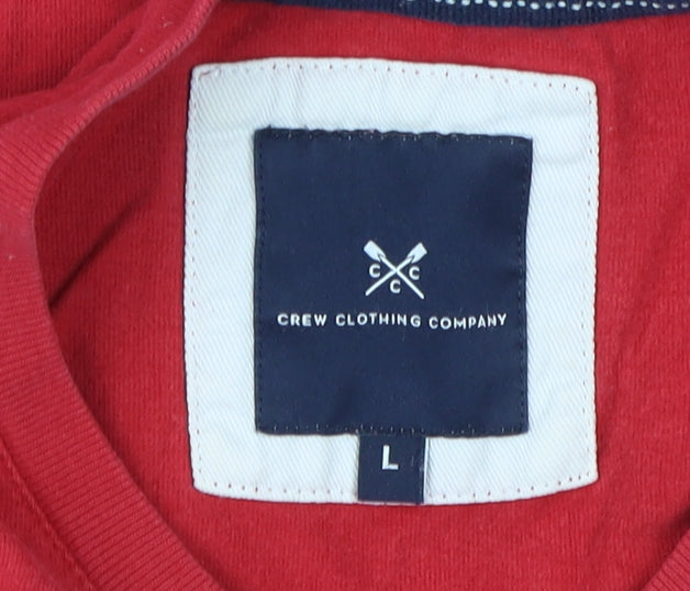 Crew Clothing Men's Red T-Shirt, Short Sleeve, L, 100% Cotton
