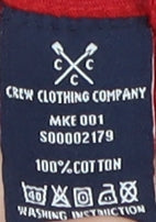 Crew Clothing Men's Red T-Shirt, Short Sleeve, L, 100% Cotton