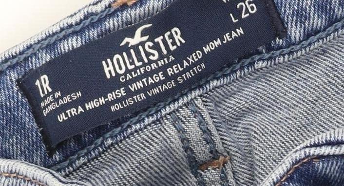 Hollister Women's Blue Mom Jeans Relaxed Fit 1R