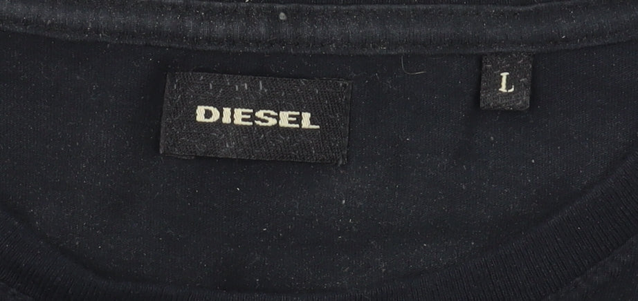 Diesel Men's Black Graphic Short Sleeve T-Shirt, L
