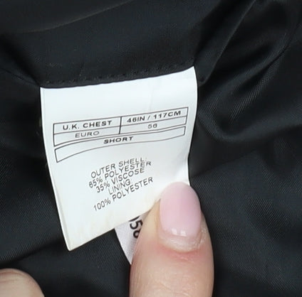 Moss London Men's Black Slim Fit Blazer 46S