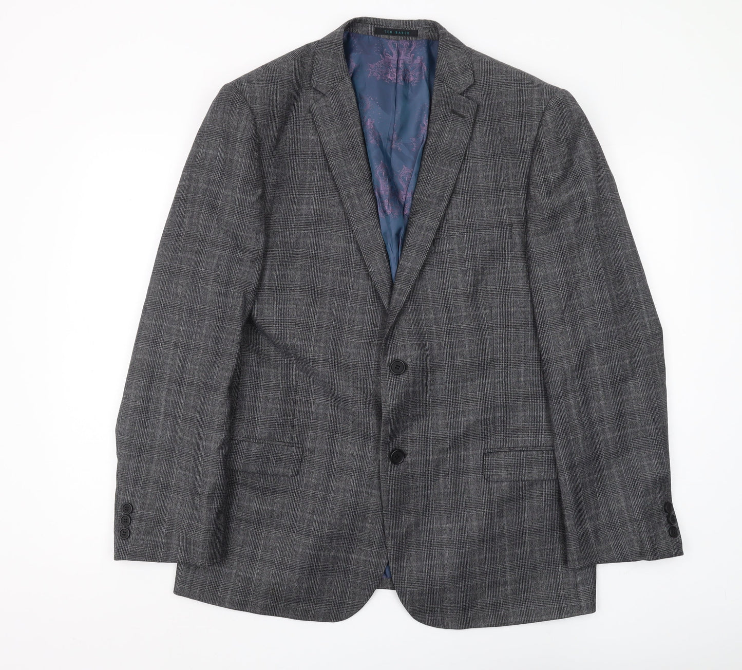 Ted Baker Men's Grey Check Blazer, Size 42R, Business