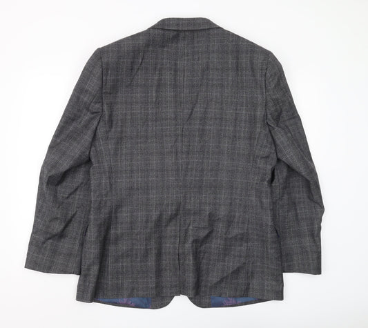 Ted Baker Men's Grey Check Blazer, Size 42R, Business