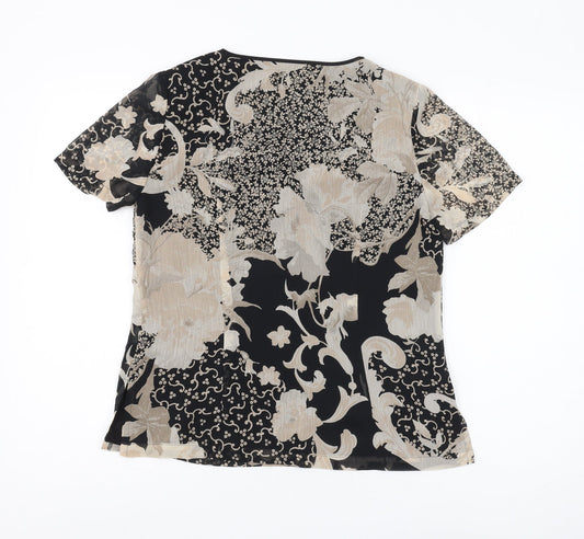 Womens UK Size 10 Jacques Vert Black Polyester Blouse