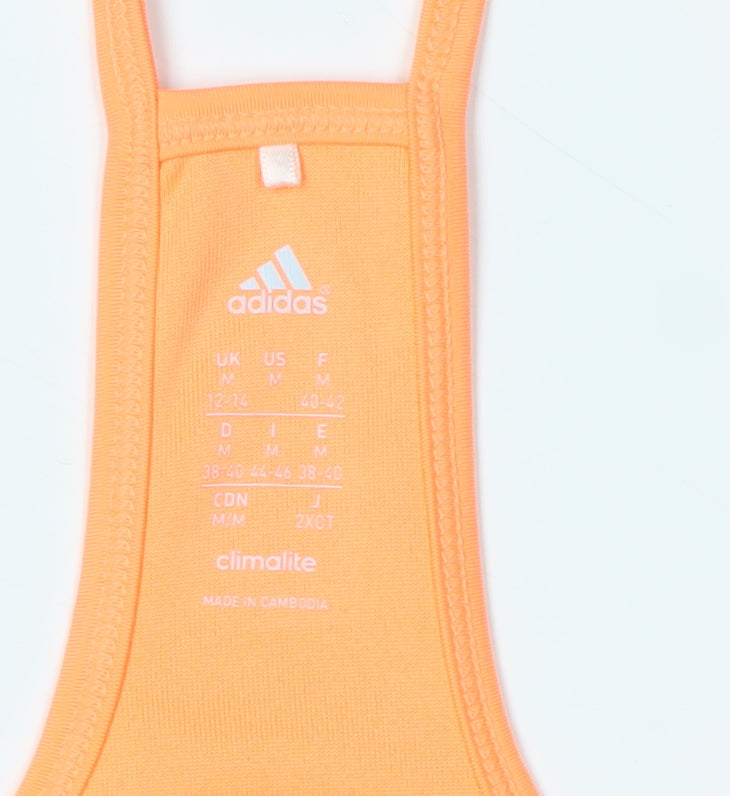 Adidas Womens Orange Tank Top M Athletic Fit